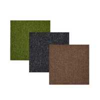 Dalles de moquette antidérapantes en nylon noir et gris ignifuges 50x50cm pour usage professionnel et domestique Série Shanghai Hangju Meteor