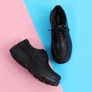 Chaussures Derby en cuir pour femmes, style britannique, décontractées et habillées, confortables, à lacets, avec amorti, semelle souple antidérapante, automne - Product Image 5