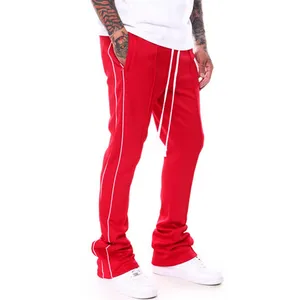 Pantaloni della tuta impilati a righe laterali da uomo personalizzati del produttore di Streetwear