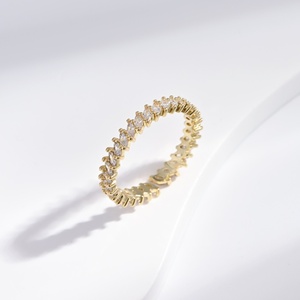 wholesale plata <b>925</b> sterling <b>Silver</b> Yellow Gold plated <b>ring</b> zircon Classic wedding minimalist engagement stacking women <b>rings</b> - Product Image 1