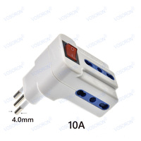 Adaptateur de voyage Italie avec interrupteur, prise multiple 3 en 1, adaptateur secteur, convertisseur de courant, prise secteur