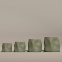 C&H Home Fragrance, design d'intérieur, bougie parfumée de Noël de luxe, pot en céramique texturé carré