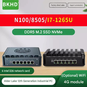 BKHD G31F พร้อมพัดลม  มินิพีซีอุตสาหกรรม Intel Core i3 i5 i7 N300 4 LAN 6 LAN 2.5G I226 อุปกรณ์เครือข่าย - Product Image 1