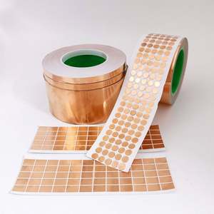 Ruban adhésif en feuille de cuivre découpé, double face, avec adhésif acrylique, support conducteur, résistant à la chaleur, anti-interférence, blindage thermique - Product Image 1