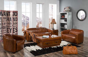 Chaise en cuir véritable rétro vintage marron style aviateur punk style vintage vieilli style britannique - Product Image 2