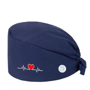Turban Nurse Cap Conception de gommage dentaire réglable avec bouton Impression mignonne pour salon de beauté - Product Image 3
