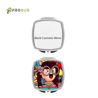 Miroir de Sublimation Prosub Personnalisé, Compact, Pliable, Portable, Double Face, pour Maquillage Cosmétique