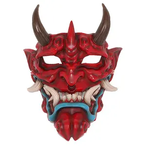 Ghostface Horror Scary Easter Devil Face Cover Halloween Cosplay Resin Japanese Prajna Pendant Wall Ornament Samurai Oni Mask