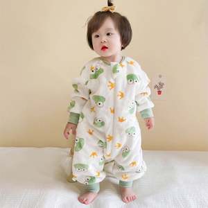 Ventes en gros de gigoteuses pour bébés en polaire corail pour l'hiver, avec fermeture éclair, imprimé, veste, grande taille pour les tout-petits - Product Image 6