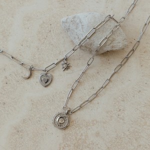 Acero inoxidable 18K chapado en oro joyería Solar <span class=keywords><strong>Eclipse</strong></span> Celestial sol joyería collar Luna corazón sol Luna collar F mujeres - Product Image 3