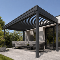 Pergola motorisée en aluminium Jiake avec toit à lames orientables et drainage pour projets d'aménagement de jardins, patios et terrasses contemporains
