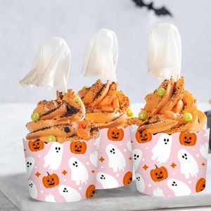100Pcs Halloween <strong>Paper</strong> Baking Cups <strong>Orange</strong> Pink White Scalloped Edge Cupcake Muffin Cases for Halloween Dessert Decoration - Product Image 4