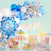 Kit de Guirlande et Arche de Ballons Flocons de Neige avec Ballons Métallisés Flocons pour Fête Hivernale, Noël et Baby Shower