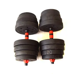 Goedkoop Aangepast Logo 10Kg 20Kg 30Kg 40Kg Verstelbare Plastic Cement Dumbbell Set Voor Bodybuilding Fitness