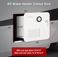 Chauffe-eau au gaz GPL 10L DC 12V pour caravanes, camping-cars, 2.9GPM 69000BTU, design élégant et compact, en acier inoxydable, à évacuation forcée