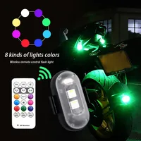1-6PCS Feux stroboscopiques LED sans fil pour drone, moto, voiture, vélo, lumière d'avertissement télécommandée, indicateur lumineux, recharge USB, 8 couleurs