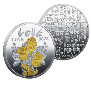 ストックローズエレメントメタルクラフト記念コイン多言語愛の言葉をテーマにしたお土産コイン - Product Image 5