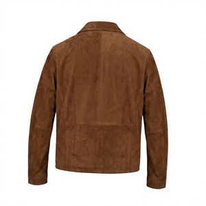 Handmade <b>Men's</b> Premium Brown <b>Suede</b> Leather <b>Jacket</b>-Western Slim Fit Real <b>Suede</b> Coat Classic Casual Autumn Outerwear - Product Image 2