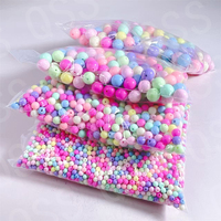 Vente en gros 500g Sachet de Macarons AB Solides Brillants Couleurs Perles à Trou Rond 6-16mm Perles Acryliques en Plastique pour la Fabrication de Sacs