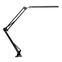 Lampe de bureau à LED Lampe à bras oscillant réglable Lampe de lecture pour les yeux 10 niveaux de luminosité 3 modes d'éclairage Fonction de mémoire