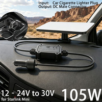 Adaptateur d'alimentation 105W Starlink Mini, étanche IP67, 12-24V vers 30V, allume-cigare, haute efficacité pour camping-car