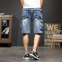 Shorts en jean multi-poches amples pour hommes, style japonais, grande taille, vêtements de travail, jorts cargo pour hommes, vente en gros