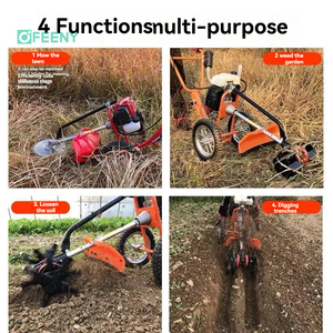 <span class=keywords><strong>Desbrozadora</strong></span> Multifuncional a Gasolina de Empuje Manual, Pequeña Cultivadora <span class=keywords><strong>para</strong></span> Remover Tierra, Cavar Zanjas y Azotar el Suelo - Product Image 4