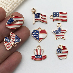 จี้ธงชาติอเมริกันแบบผสม DIY สร้อยคอคู่สร้อยข้อมือเครื่องประดับเสน่ห์เครื่องประดับวันเอกราช - Product Image 3