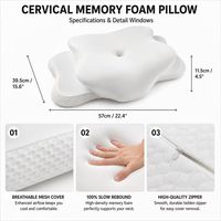 Oreiller ergonomique moderne en mousse à mémoire de forme avec soutien cervical, forme papillon, personnalisable, vente en gros