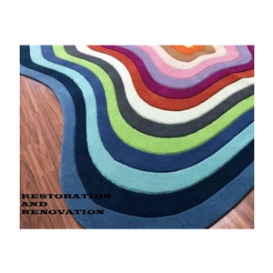 Alfombra moderna de lana 100% con mechones a mano, técnica tejida de diseño Irregular para el hogar, sala de estar, dormitorio de invitados, habitación de niños, gran oferta - Product Image 2