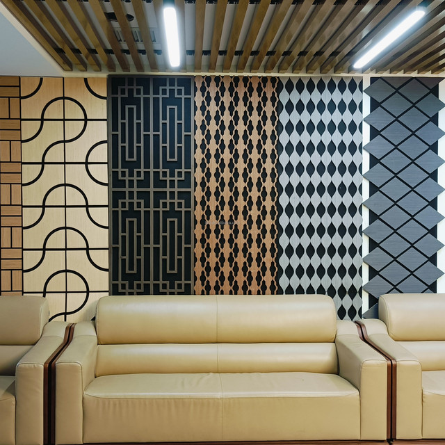 Wood Finish MDF Cladding Fluted Acoustic Panels Custom Special Design Sound Absorbing Wall Panel Low MOQ Fast Delivery 8ft-9.8ft