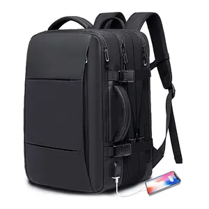 45L可扩展飞机旅行敞篷背包公文包防水17.3英寸可调行李箱笔记本背包
