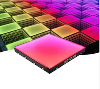 Plancher de danse LED magnétique sans fil en verre trempé 3D, IP65, blanc chaud, avec lumières mobiles et laser pour mariages, fêtes et éclairages de scène