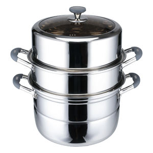 Vaporizador de celosía de acero inoxidable de doble fondo, color y tamaño personalizables, <span class=keywords><strong>olla</strong></span> de <span class=keywords><strong>vapor</strong></span> de doble oreja para estufa de inducción - Product Image 2