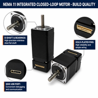 Moteur pas à pas hybride intégré à circuit fermé DKC OEM 28 mm 2 phases DC24V NEMA 11 Longueur 52 mm RS485 Modbus RTU Couple élevé Médical