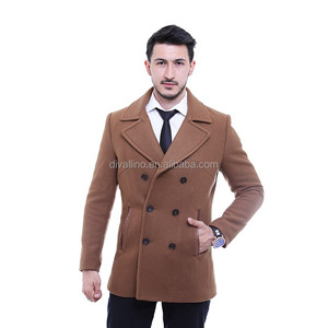 DIVALLINO 2025 New Arrivals <strong>Men's</strong> Thick Wool <strong>Peacoat</strong> with Sheep Fur Eco-Friendly &amp; Reversible Design-Cheap Wholesale Prices - Product Image 1