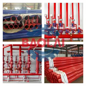 أنابيب معدنية FBE مطلية باللون الأحمر لمكافحة الحرائق طراز Astm A53 grb sch40 RAL3000