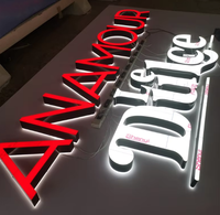 Vente chaude Personnalisé 3D Acrylique Lettre Rouge Lumière pour Entreprises Nom Logo Rétro-Éclairé Caractères Étanche Led Lumière Enseigne Au Néon