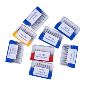 Commercio all'ingrosso 10 pz/pacco SENMEI ortodontico dentale serie FG in acciaio inox frese diamantate fiamma ogivale End alimentazione manuale - Product Image 3