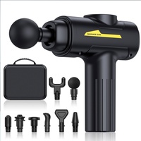 Pistolet de massage fascia portable à percussion profonde pour la relaxation, masseur cervical, 5 têtes de massage, rechargeable, fonction musicale, corps entier