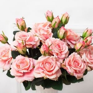 Rosas Artificiales de Dos Cabezas Simuladas, Flores de Seda y Plástico de Alta Simulación para Decoración de Bodas y Hogar - Product Image 3