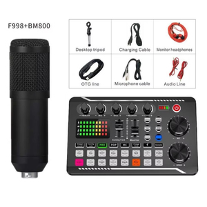 Di động USB Live Card âm thanh Kit với Condenser Microphone DJ điều khiển và Mixer cho streaming phương tiện truyền thông podcast Studios - Product Image 1