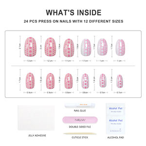 Nailway Día de San Valentín Bebé <span class=keywords><strong>Rosa</strong></span> Diseño de moda Gel suave ovalado corto Pretty Press en <span class=keywords><strong>uñas</strong></span> acrílicas - Product Image 2