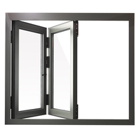 Fenêtres en aluminium noir NFRC TOMA, cadre en aluminium, double vitrage, fenêtres pliantes en aluminium, fenêtre en verre trempé