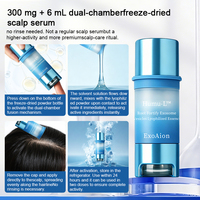 Sérum capillaire lyophilisé à double chambre ExoAion 300mg 6ml Anti-chute de cheveux Renforce les racines Répare le cuir chevelu OEM GMPC