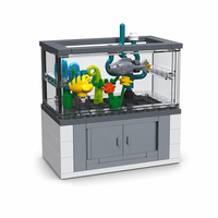 Ensemble de blocs de construction pour aquarium, jouet de construction STEM, briques éducatives DIY, kit de modèle d'habitat animal, cadeau pour enfants