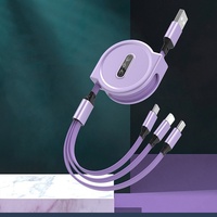 Logo personnalisé Multiple 3in1 Câble de téléphone portable rétractable Rallonge USB Câble de chargement 3 en 1 Câble USB 3 en 1