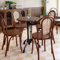 Meubles de salle à manger de style vintage, chaises et tables de restaurant, meubles en bois massif pour restaurant de restauration rapide et food court