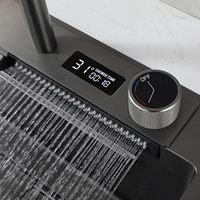 Robinet de cuisine classique gris anthracite à poignée unique, avec douchette extractible, contrôle thermostatique, fonction cascade, à poser sur le comptoir, design moderne