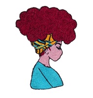 Autocollants thermocollants personnalisés de dessins animés d'anime, appliques brodées pour vêtements, patch brodé de fille noire